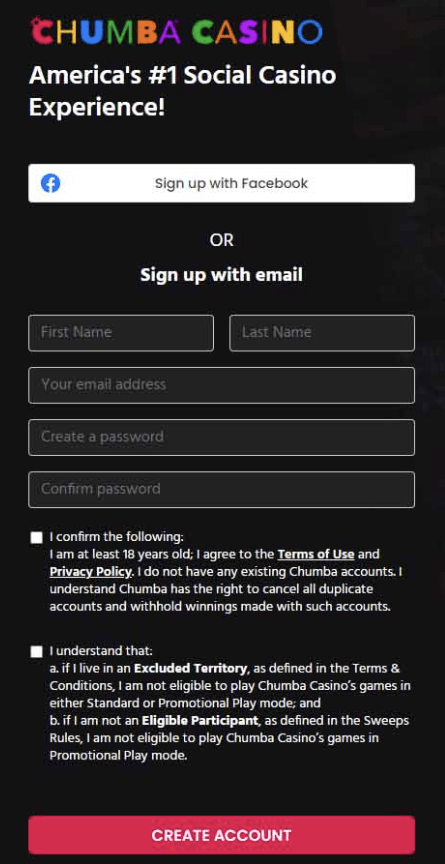chumba casino login